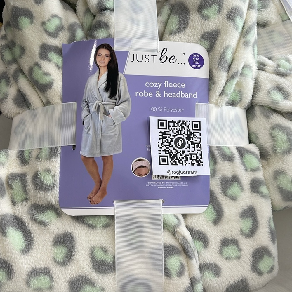 Cozy Fleece Robe & Headband SET NWT